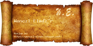 Wenczl Elmár névjegykártya